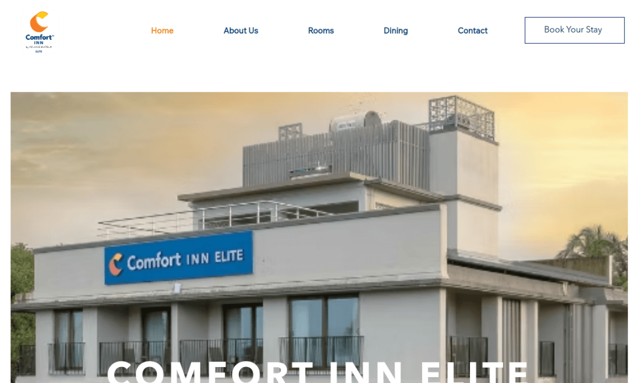 Comfort Inn Elite Goa website screenshot