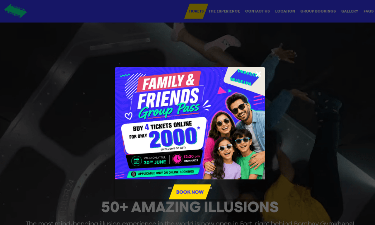 Paradox Museum Mumbai website screenshot