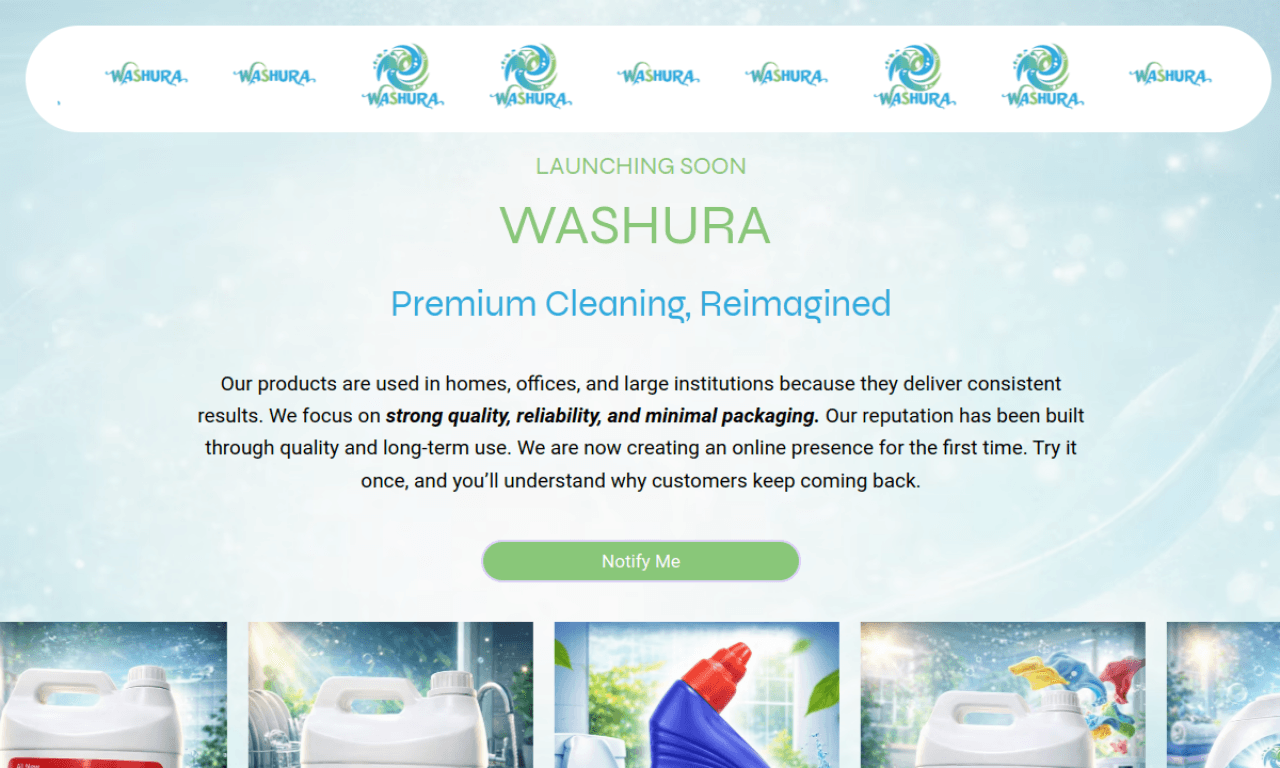 Washura Care website screenshot