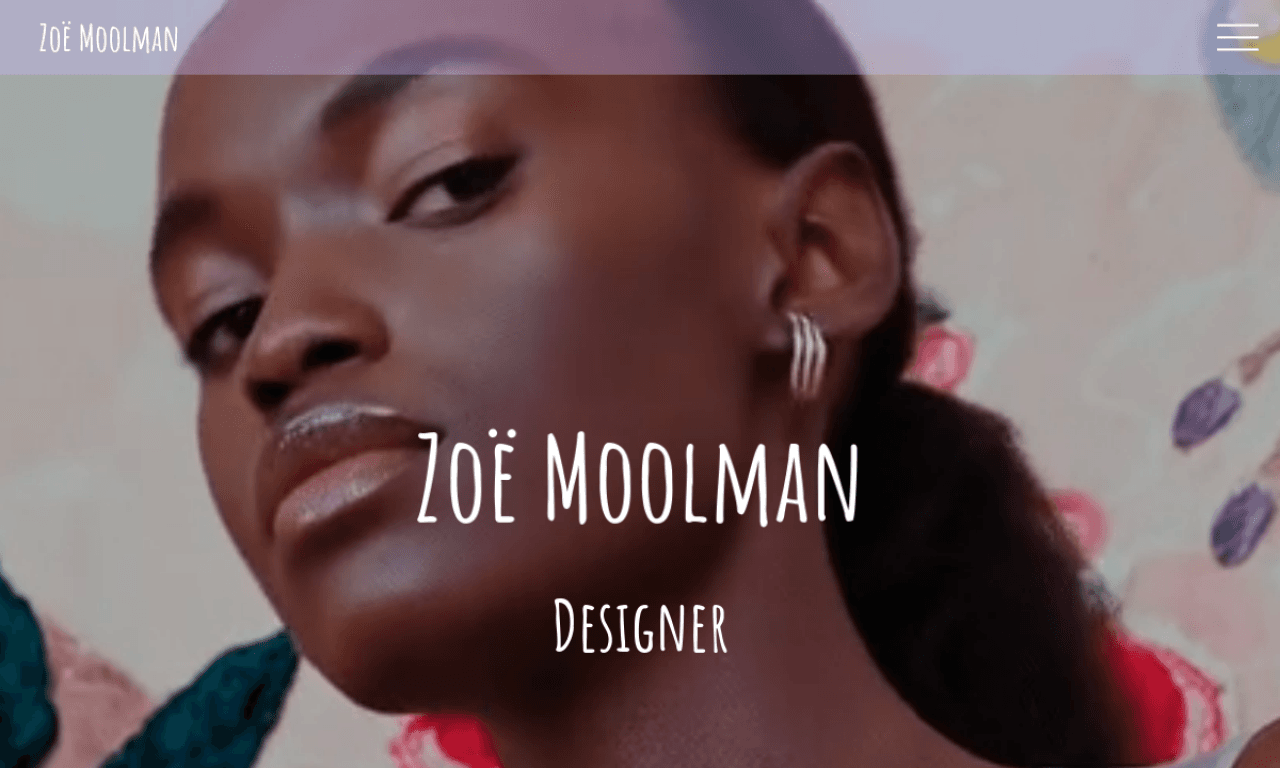 Zoe Moolman website screenshot